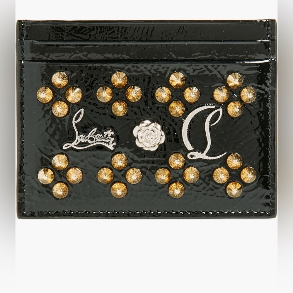 Christian Louboutin Black Paloma La Belle patent leather card holder w/dustbag